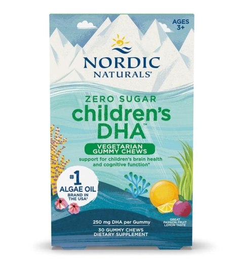 NORDIC NATURALS DHA z alg dla dzieci 30 żelków marakuja cytryna