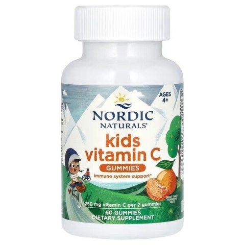 NORDIC NATURALS Kids witamina C dla dzieci 60 żelków mandarynka