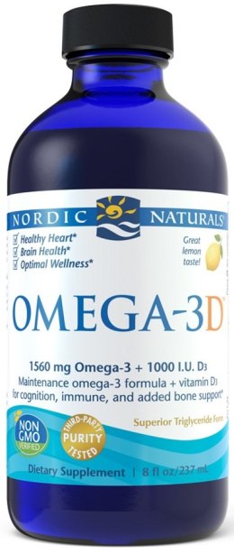 NORDIC NATURALS Omega-3D omega-3 z witaminą D3 cytryna 237 ml