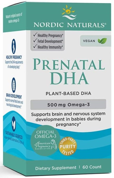 NORDIC NATURALS Prenatal DHA Vegan omega-3 z alg 60 kapsułek