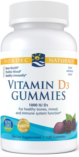 NORDIC NATURALS Witamina D3 1000 IU 120 żelków owoce leśne