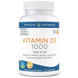 NORDIC NATURALS Witamina D3 1000 IU pomarańcza 120 kapsułek