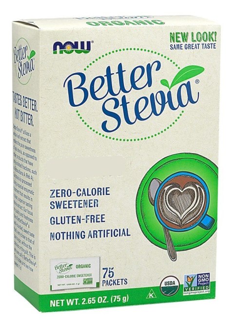 NOW FOODS Better Stevia słodzik ze stewią 75 saszetek
