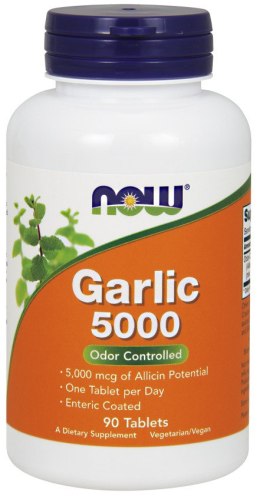 NOW FOODS Czosnek Garlic 5000 kontrolowany zapach 90 tabletek
