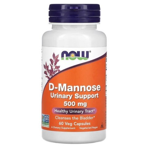 NOW FOODS D-mannoza 500 mg 60 kapsułek roślinnych