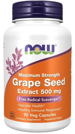 NOW FOODS Ekstrakt z pestek winogron 500 mg 90 kapsułek