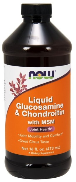 TERMIN 31/10/2026 NOW FOODS Glukozamina i Chondroityna z MSM, Płyn - 473ml.