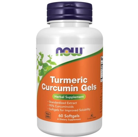 NOW FOODS Kurkuma kurkumina Turmeric Curcumin 60 kapsułek miękkich