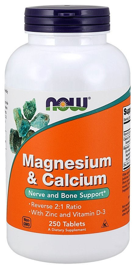 NOW FOODS Magnez wapń cynk i witamina D3 250 tabletek