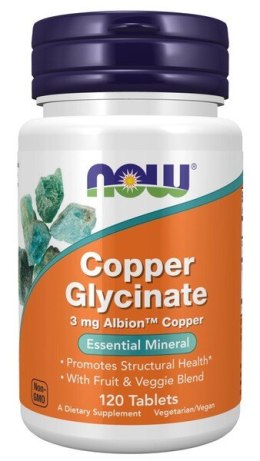NOW FOODS Miedź glicynian Copper Glycinate 120 tabletek