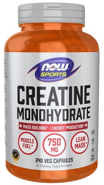 NOW FOODS Monohydrat kreatyny 750 mg 240 kapsułek roślinnych