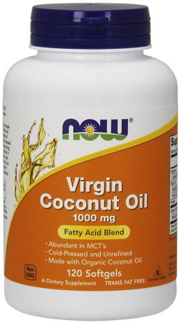 NOW FOODS Olej kokosowy Virgin 1000 mg 120 kapsułek
