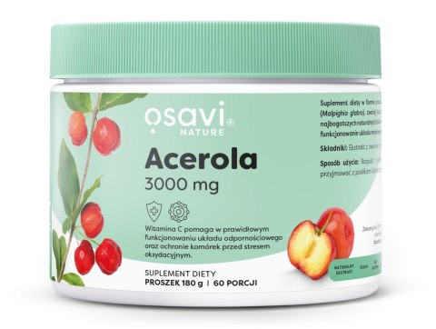 OSAVI Acerola Nature 3000 mg witamina C 500 mg proszek 180 g