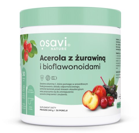 OSAVI Acerola z żurawiną i bioflawonoidami witamina C 1000 mg 240 g