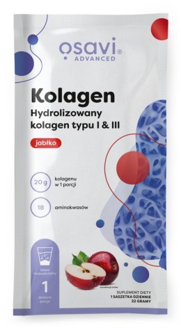 OSAVI Kolagen hydrolizowany typu I i III jabłko saszetka 22 g