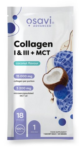 OSAVI Kolagen hydrolizowany typu I i III z MCT kokos saszetka 20 g