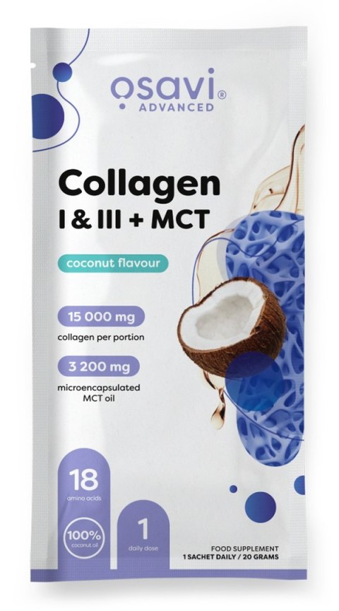 OSAVI Kolagen hydrolizowany typu I i III z MCT kokos saszetka 20 g