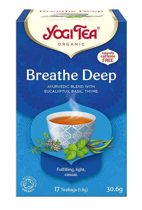 TERMIN 30/09/2026 HERBATKA GŁĘBOKI ODDECH (BREATHE DEEP) BIO (17 x 1,8 g) 30,6 g - YOGI TEA