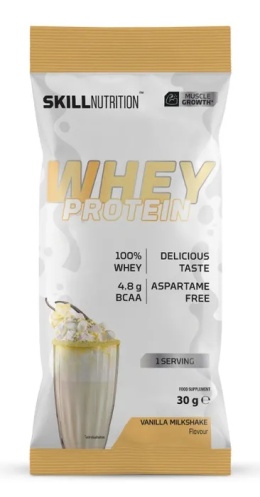 Whey Protein Powder - Skill Nutrition, odżywka Białkowa, Vanilla Milkshake, 30g